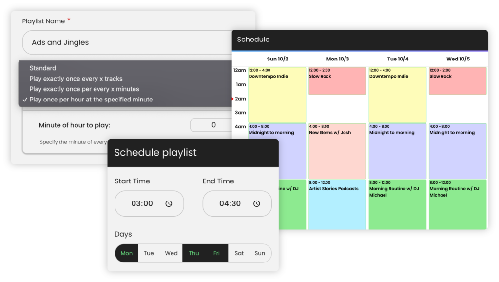 Programmatic scheduling. Switch
